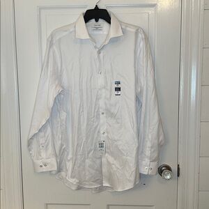 Calvin Klein White Dress‎ Shirt size L NWT Stain